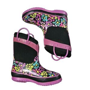 Kid's WESTERN CHIEF Insulated Floral Watsr Boots Size 11/12